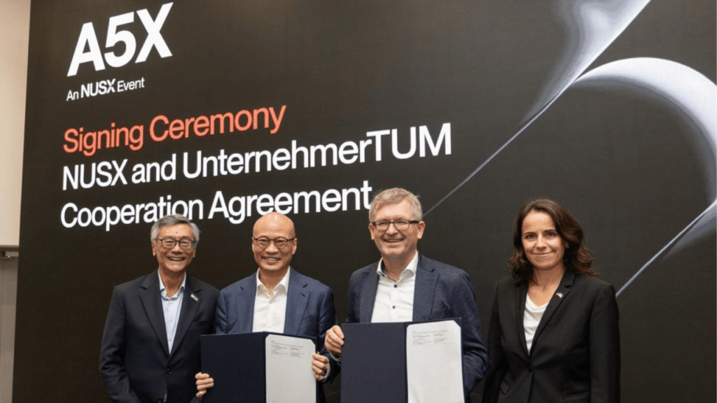 NUSX nga Singapori sfidat për vendin e parë në teknologia inovative në Mynih, me pjesëmarrjen e UnternehmerTUM Singapore's NUSX is coming for Munich's deeptech crown — with UnternehmerTUM as its partner