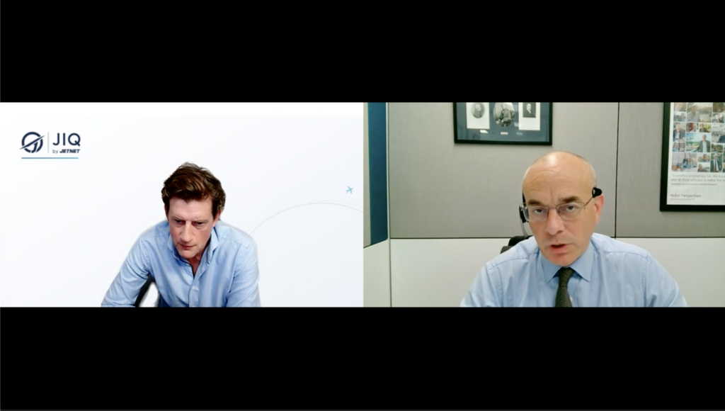 Transferimi i pasurisë mund të ndryshojë kërkesën për fluturime charter Richard Koe, managing director of WingX by JetNet, left, speaks with UBS Global Wealth Management chief economist Paul Donovan about global trends set to shape bizav in the coming years