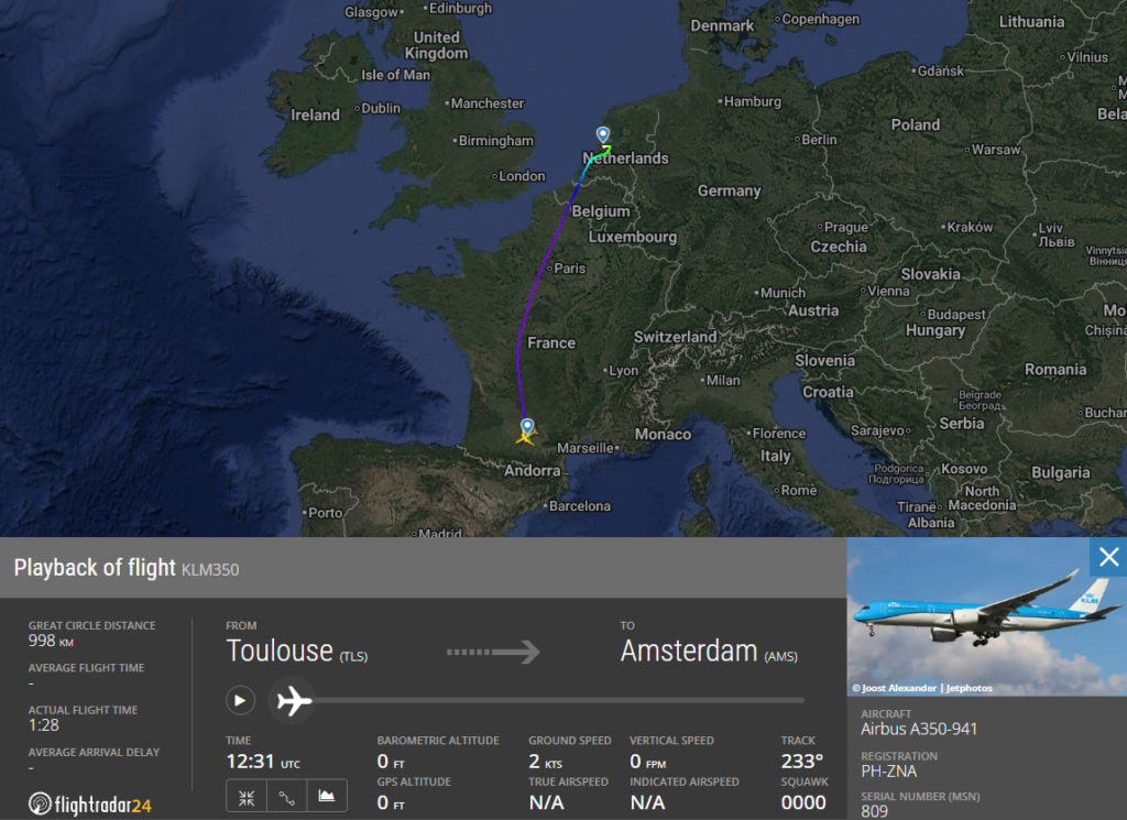 Airbus A350, pjesë e flotës së KLM